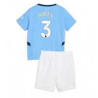Manchester City Ruben Dias #3 Hemmatröja Barn 2024-25 Kortärmad (+ Korta byxor)
